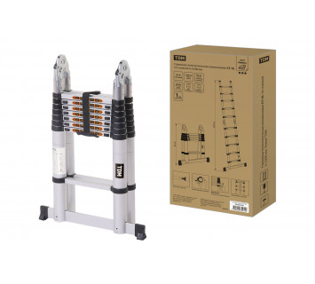 Стремянка телескопическая алюминиевая СТ-10, 10 ступеней h=3200 мм, 
