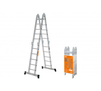 Лестница-трансформер алюминиевая ЛТА4х5, 4 секции по 5 ступеней, h=540/260/142 см, 13,2 кг TDM