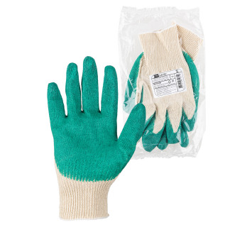 Перчатки х/б с одинарным латексным покрытием 