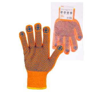 Перчатки плотной вязки акрил с ПВХ, 