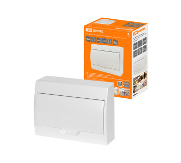 Бокс ЩРН-П-12модулей с белой крышкой, навесной, пластик IP41 TDM