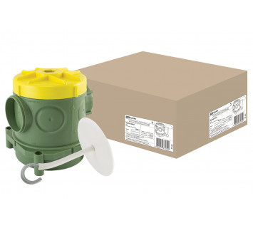 Установочная коробка СП 82х80х90,5мм, крюк для люстры, гайка, для заливки в бетон, TDM