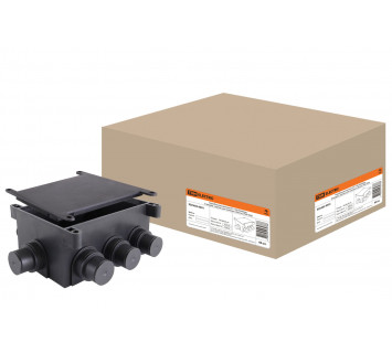 Коробка распаячная  СП 118х76х60мм, 8 вводов, черная, для заливки в бетон, IP44 TDM