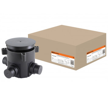 Коробка установочная СП D70х72мм, 4 ввода, черная, для заливки в бетон, IP44 TDM