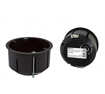 Установочная коробка СП D73х45мм, саморезы, метал. лапки, IP20, инд. штрихкод, TDM