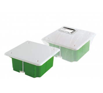 Распаячная коробка СП 92х92х45мм, крышка, метал. лапки, IP20, инд. штрихкод, TDM