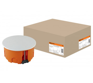 Распаячная коробка СП D80х40мм, крышка, пл. лапки, IP20, TDM