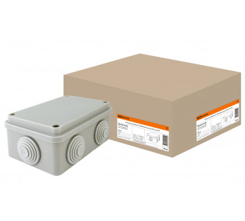 Распаячная коробка ОП 120х80х50мм, крышка, IP55, 6 вх. TDM