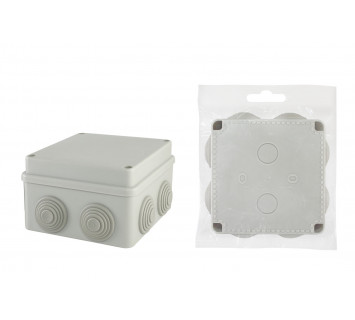 Распаячная коробка ОП 110х110х70мм, крышка на винтах, IP55, 8вх. TDM