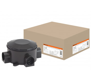 Распаячная коробка ОП D80х35мм, IP42, 3-х рожковая, черная TDM