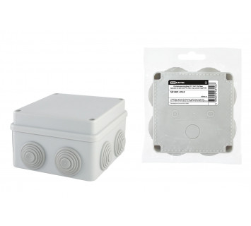 Распаячная коробка ОП 110х110х70мм, крышка на винтах, IP55, 8вх. инд. штрих-код TDM