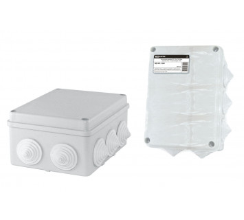 Распаячная коробка ОП 150х110х70мм, крышка, IP55, 10 гермовводов, инд. штрихкод, TDM