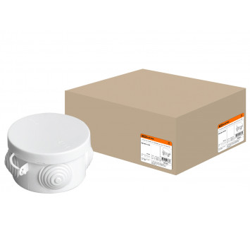 Распаячная коробка ОП D65х40мм, крышка, IP54, 4вх. TDM