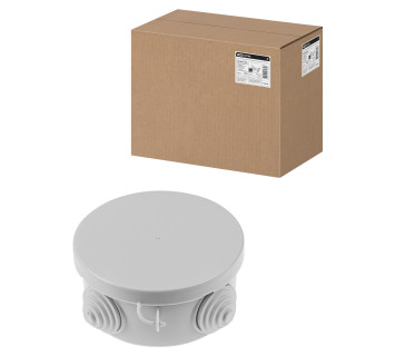 Распаячная коробка ОП D85х40мм, крышка, IP54, 4вх. TDM