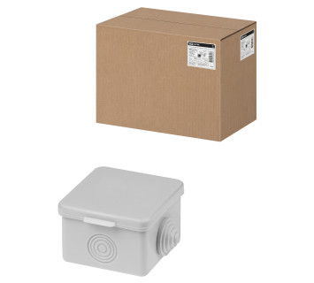 Распаячная коробка ОП 65х65х50мм, крышка,  IP54, 4вх. TDM