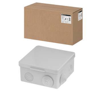 Распаячная коробка ОП 100х100х55мм, крышка, IP54, 8вх. TDM