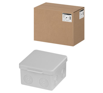 Распаячная коробка ОП 80х80х50мм, крышка, IP54, 7вх., без гермовводов TDM