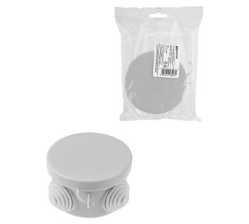 Распаячная коробка ОП D65х40мм, крышка, IP54, 4вх. инд. штрихкод TDM