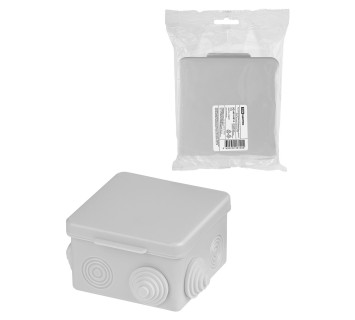 Распаячная коробка ОП 80х80х50мм, крышка, IP54, 7вх. инд. штрихкод TDM