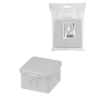 Распаячная коробка ОП 65х65х50мм, крышка, IP54, 4вх., без гермовводов, инд. штрихкод TDM