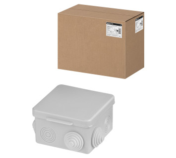 Распаячная коробка ОП для прямого монтажа 80х80х50 мм, крышка, IP54, 7 вх. TDM