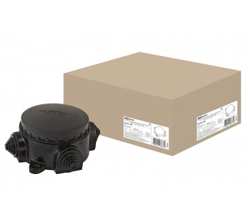 Коробка электромонтажная КЭМ 1-10-3М ОП D72 мм IP44, 3-х рожк. (карболит) TDM