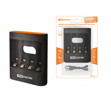 Зарядное устройство 36044 (3600 mA 4 слота АА/ААА 4 кан.USB) TDM