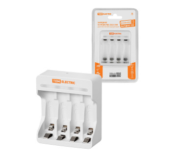 Зарядное устройство 2044 (200 mA 4 слота АА/ААА 4 кан. USB) TDM