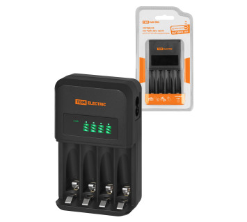 Зарядное устройство 18044 (1800 mA 4 слота АА/ААА 4 кан.), LCD-экран, 220 В, TDM