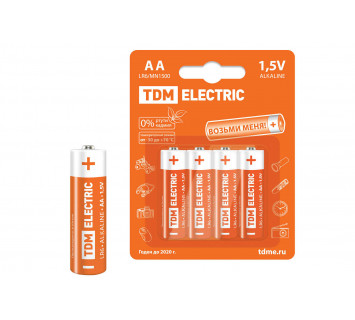 Элементы питания LR6 AA Alkaline 1,5V BP-4 TDM