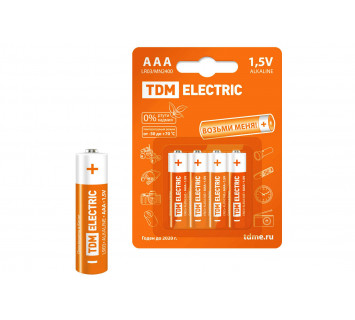 Элементы питания LR03 AAA Alkaline 1,5V BP-4 TDM