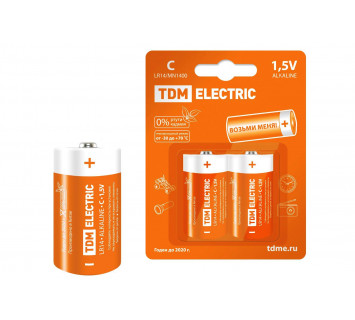 Элемент питания LR14 C Alkaline 1,5V BP-2 TDM