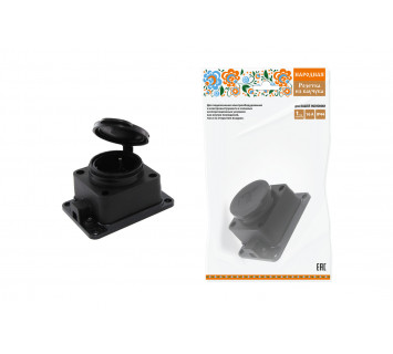 Розетка настенная с заглушкой каучук 2Р+РЕ 16А 250В IP44 серии 