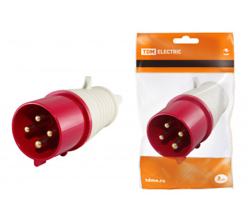 Вилка 014 3Р+РЕ 16А 380В IP44 TDM