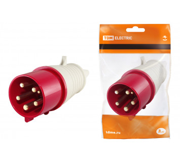 Вилка 015 3Р+РЕ+N 16А 380В IP44 TDM