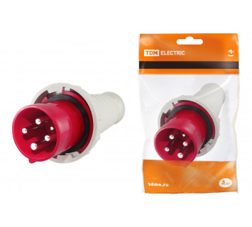 Вилка 034 3Р+РЕ 63А 380В IP54 TDM