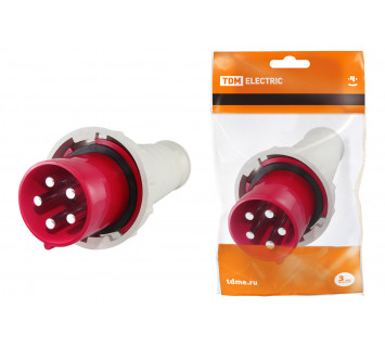 Вилка 045 3Р+РЕ+N 125А 380В IP54 TDM