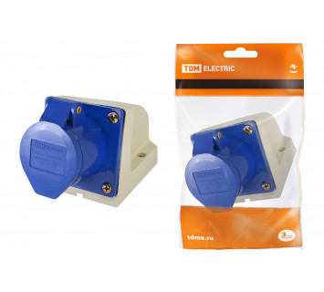 Розетка 123 стационарная 2Р+РЕ 32А 220В IP44 TDM