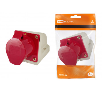 Розетка 125 стационарная 3Р+РЕ+N 32А 380В IP44 TDM