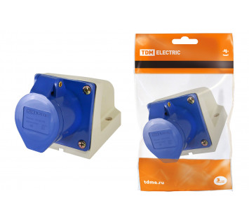 Розетка 133 стационарная 2Р+РЕ 63А 220В IP54 TDM