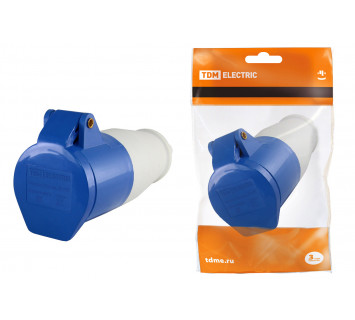 Розетка 213 переносная 2Р+РЕ 16А 220В IP44 TDM