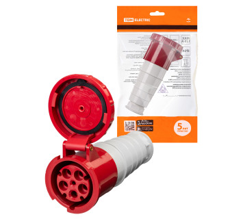 Розетка 235 переносная 3Р+РЕ+N 63А 380В IP54 TDM