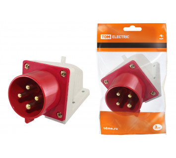 Вилка 514 стационарная 3Р+РЕ 16А 380В IP44 TDM