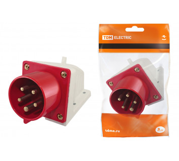 Вилка 515 стационарная 3Р+РЕ+N 16А 380В IP44 TDM