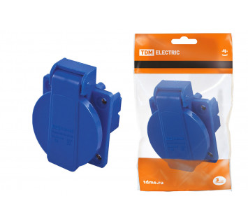 Розетка панельная РП10-3 скрытая с крышкой IP44 16А 2Р+РЕ 220В TDM