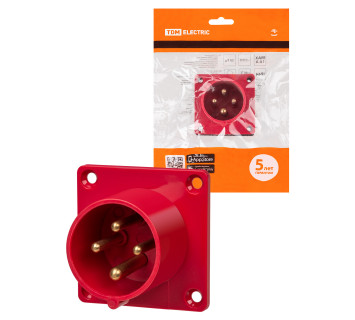 Вилка 614 скрытая 3Р+РЕ 16А 380В IP44 TDM