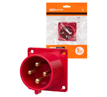 Вилка 624 скрытая 3Р+РЕ 32А 380В IP44 TDM