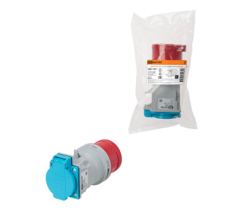 Адаптер IP44 16A с 3Р+PЕ+N 380В на 2Р+PЕ 220В TDM