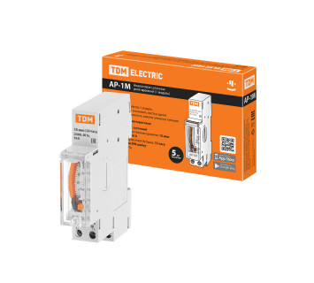 Аналоговое суточное реле АР-1М-15мин/24ч-16А-DIN (1 модуль) TDM