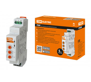 Реле времени РВМ-0,1с/10дн-8А-12/230В-DIN (многофункц., 10реж., 0,1с-10дней, 12-230В AC/DC) TDM